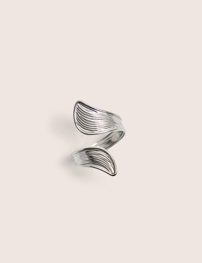 Anillo abierto abstracto de plata