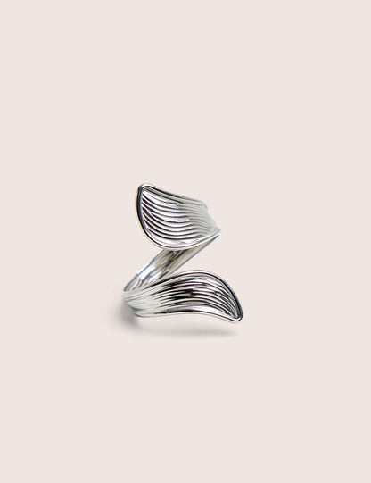Anillo abierto abstracto de plata