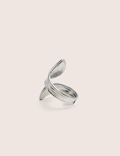 Anillo abierto abstracto de plata