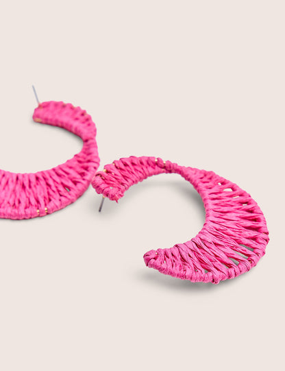 Aros rosados trenzados