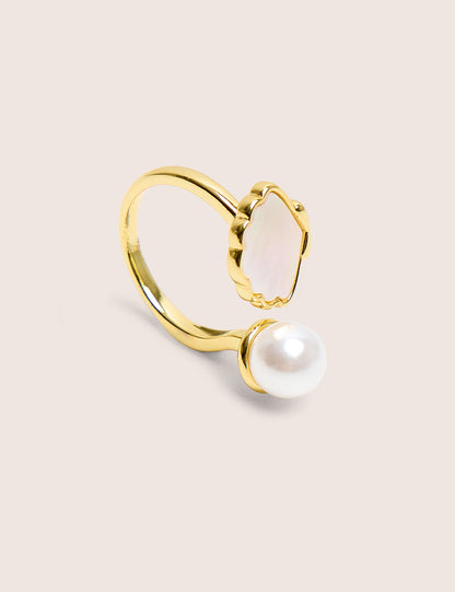 Anillo de perlas ajustable