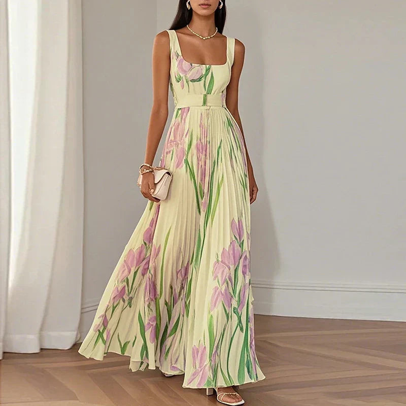 Oriah | Vestido Maxi de Corte A-Line Estampado Floral