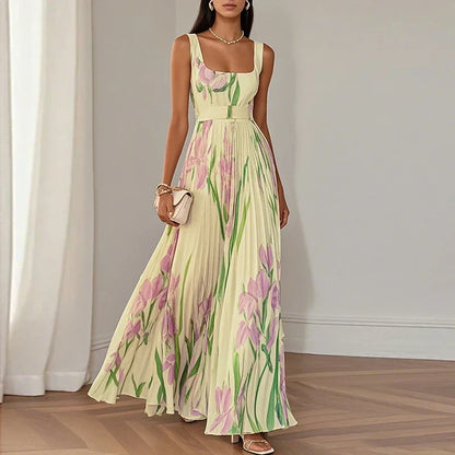 Oriah | Vestido Maxi de Corte A-Line Estampado Floral