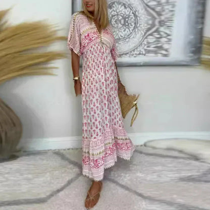 Nerisa | Vestido maxi con estampado y estilo boho