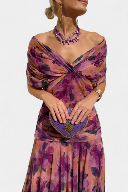 Laura | Vestido maxi de verano para mujer con escote en V elegante