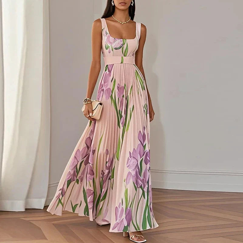 Oriah | Vestido Maxi de Corte A-Line Estampado Floral