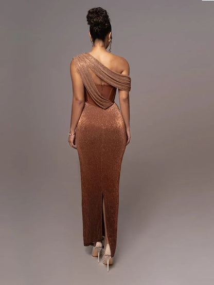 Alicia | Vestido de noche de un solo hombro elegante para mujer