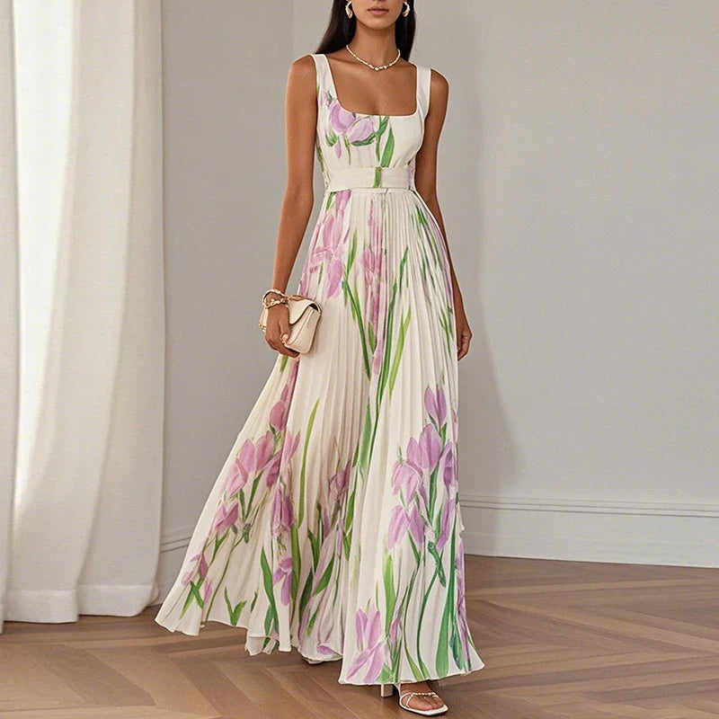 Oriah | Vestido Maxi de Corte A-Line Estampado Floral