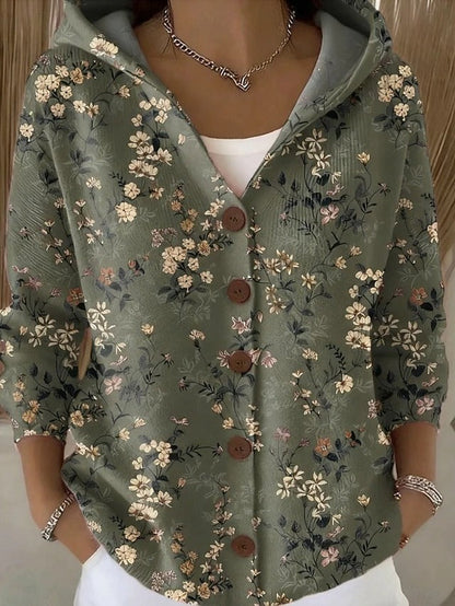 Paloma | Chaqueta de Punto Estampada con Capucha