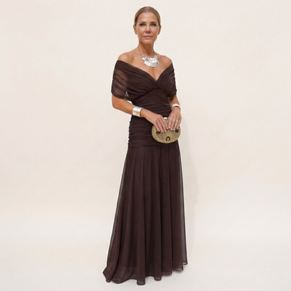 Vestido Largo Mujer Elegante Fluido – Escote V y Diseño Sofisticado