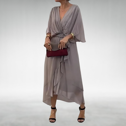 Izel | Vestido largo elegante con escote en V