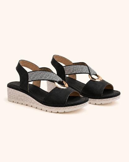 Amelia — Sandalias cómodas arco dorado