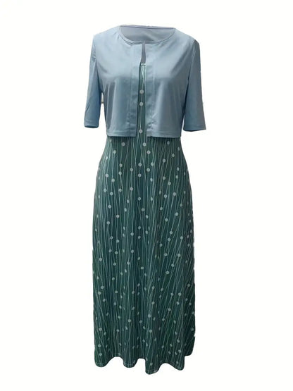 Sofía | Vestido midi para mujer con estampado floral y chaqueta