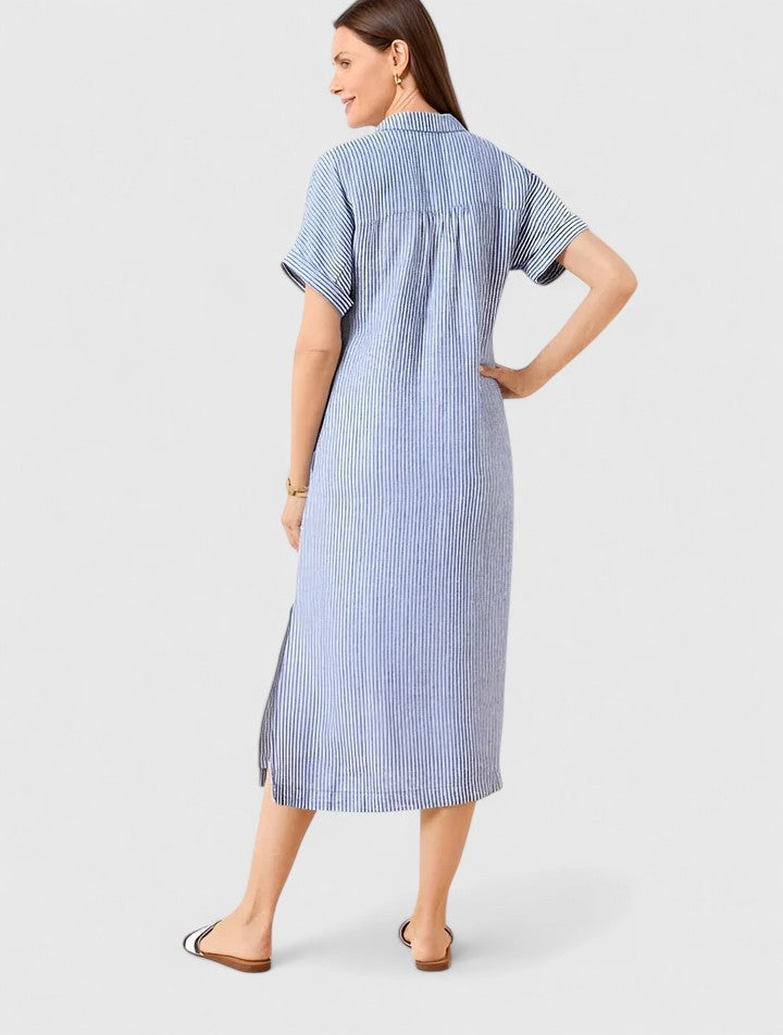 Vestido Camisero Mujer Rayas – Estilo Casual Cómodo y Elegante