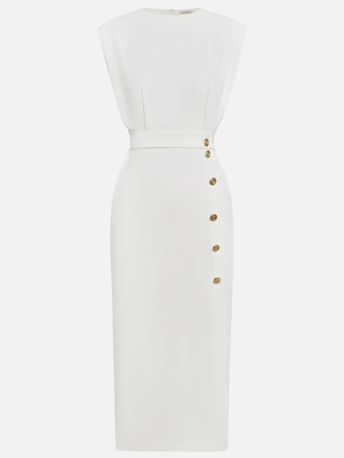 Beatriz | Vestido midi para mujer con botones y abertura frontal