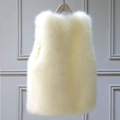 Paloma | Chaleco de Pelo Sintético Mujer Sin Mangas Oversize