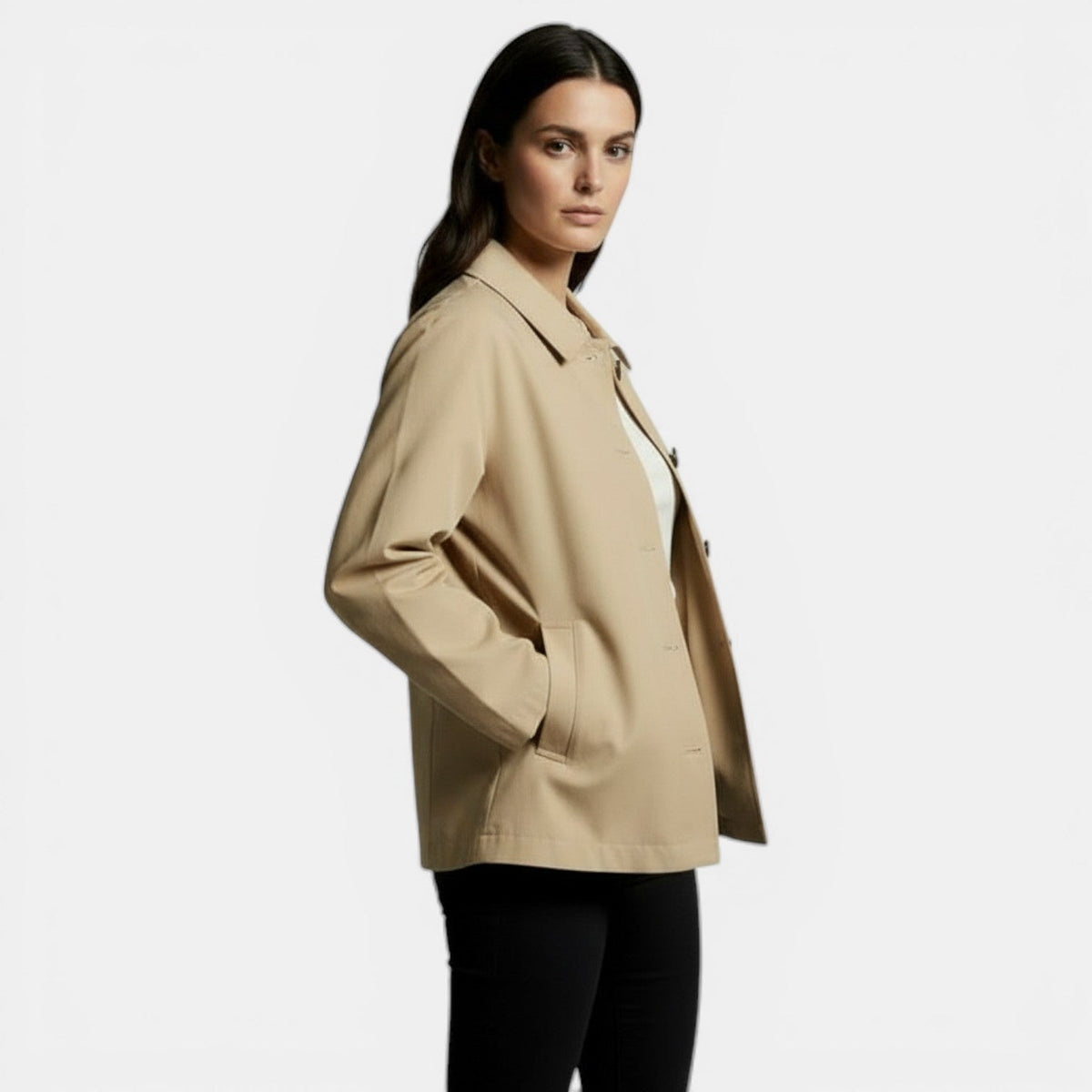 Chaqueta de entretiempo para mujer con solapa