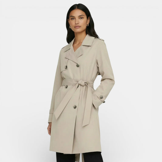 Trench midi para mujer de doble botonadura para media temporada