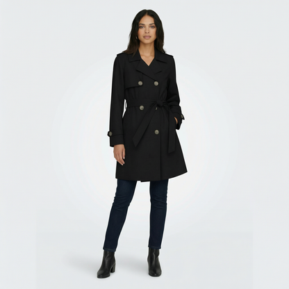 Trench midi para mujer de doble botonadura para media temporada