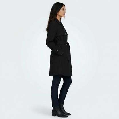 Trench midi para mujer de doble botonadura para media temporada