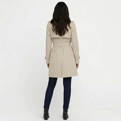 Trench midi para mujer de doble botonadura para media temporada