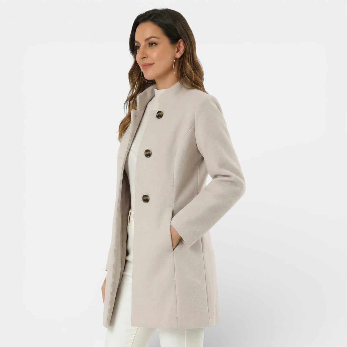 Gabardina larga casual para mujer