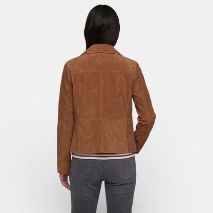 Chaqueta de ante marrón para mujer