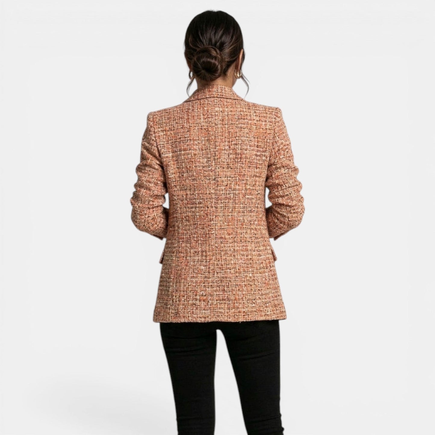 Blazer de mujer estampado con doble botonadura