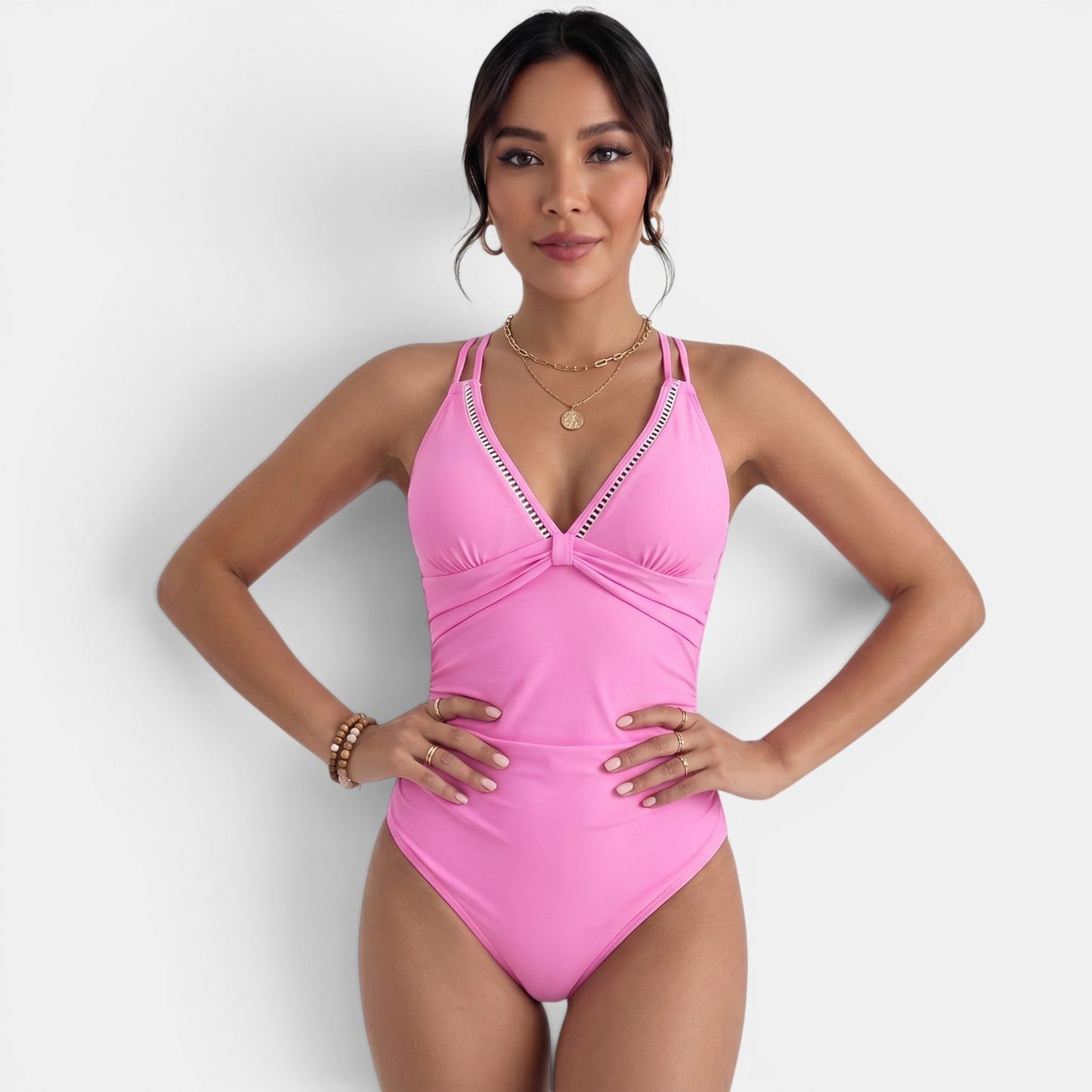 Bañador Mujer Amarillo Control Abdomen