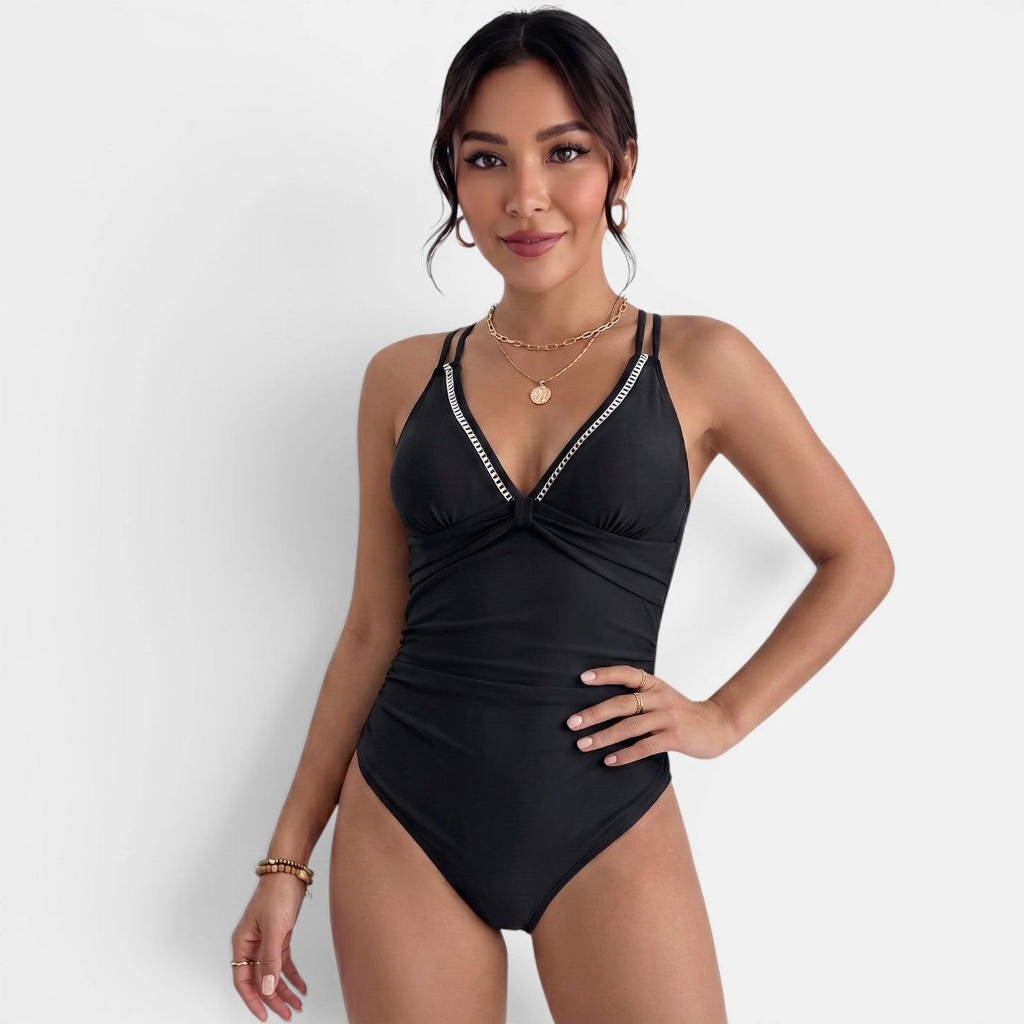 Bañador Mujer Amarillo Control Abdomen