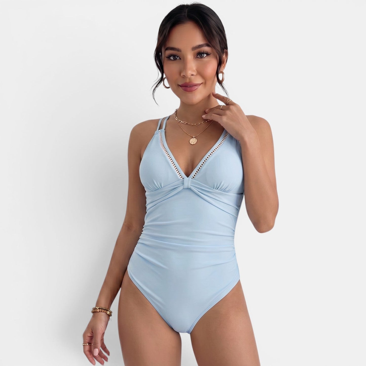 Bañador Mujer Amarillo Control Abdomen