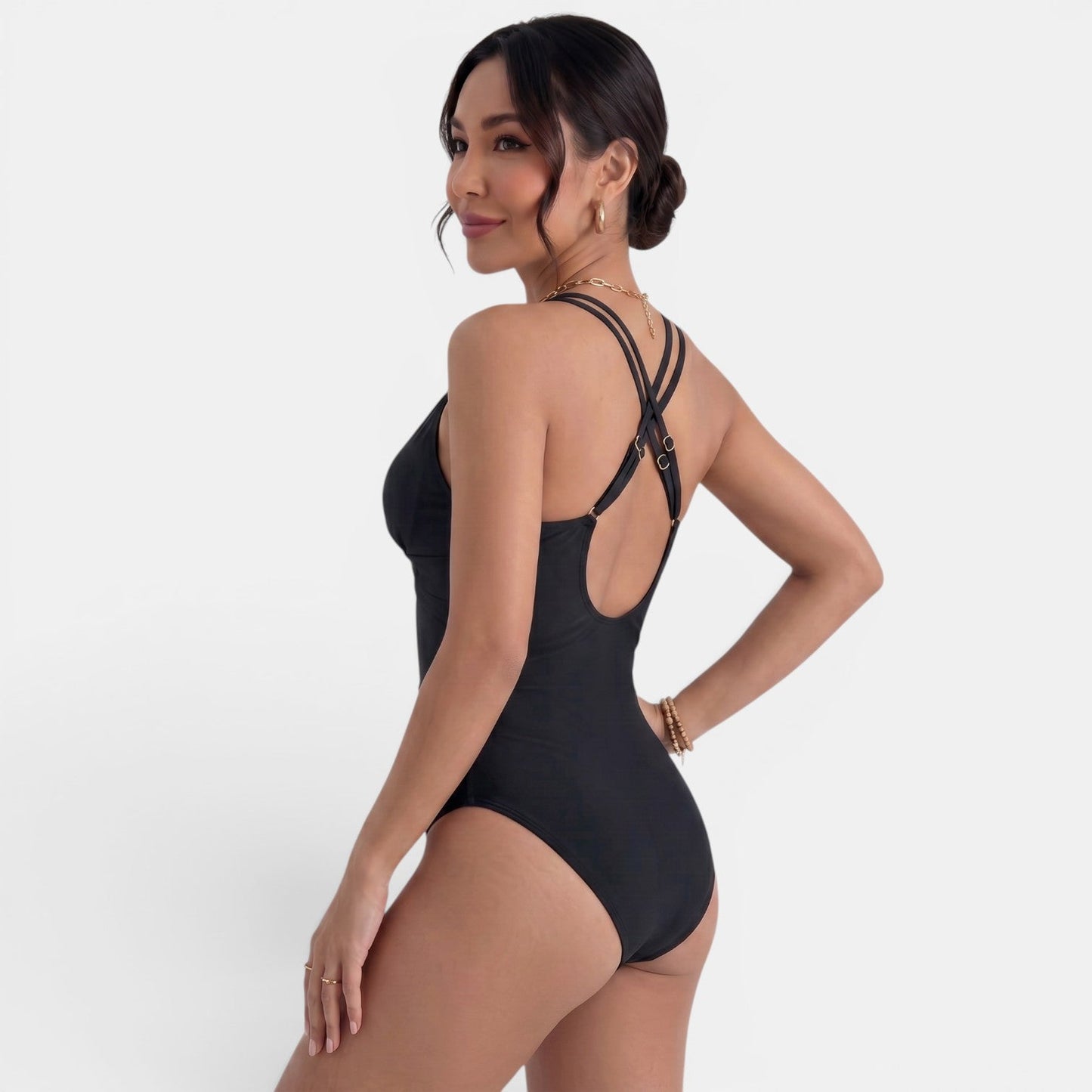 Bañador Mujer Amarillo Control Abdomen