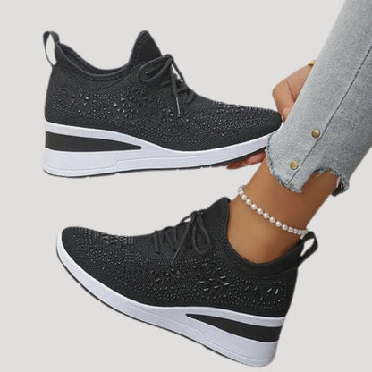 Cristina | Zapatillas Plataforma con Strass Mujer Cordones