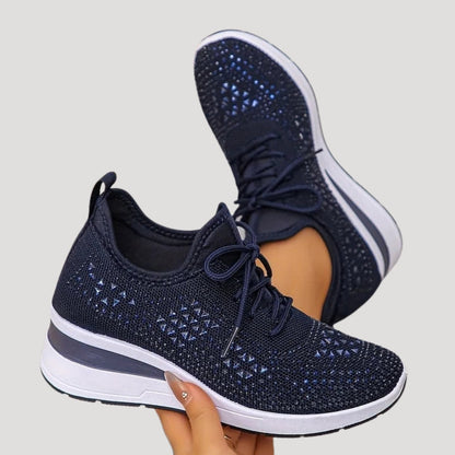 Cristina | Zapatillas Plataforma con Strass Mujer Cordones