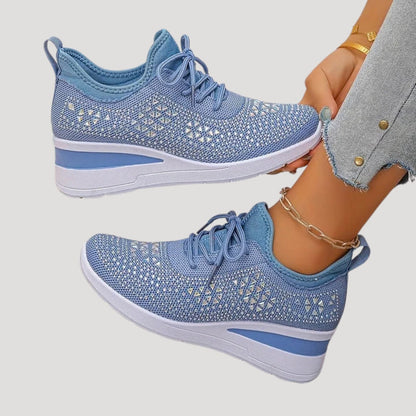 Cristina | Zapatillas Plataforma con Strass Mujer Cordones