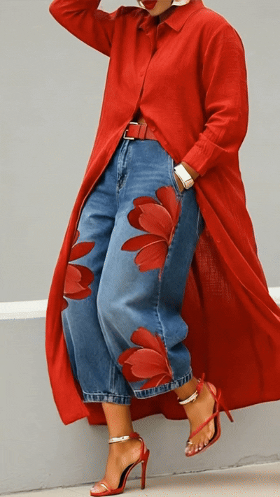 Vestido Camisa Midi de Algodón y Lino – Estilo Elegante y Fluido