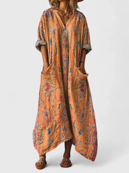 Vestido Maxi Mujer Suelto – Estilo Boho Cómodo y Fluido