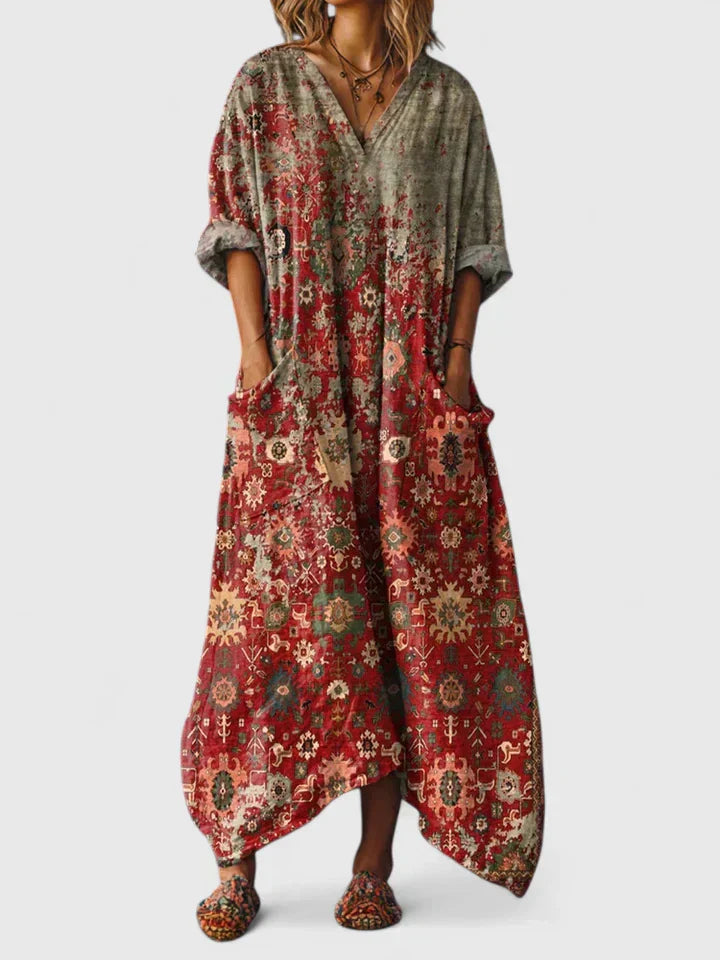 Vestido Maxi Mujer Suelto – Estilo Boho Cómodo y Fluido