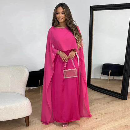 Petra | Vestido maxi con capa para mujer invitada de boda