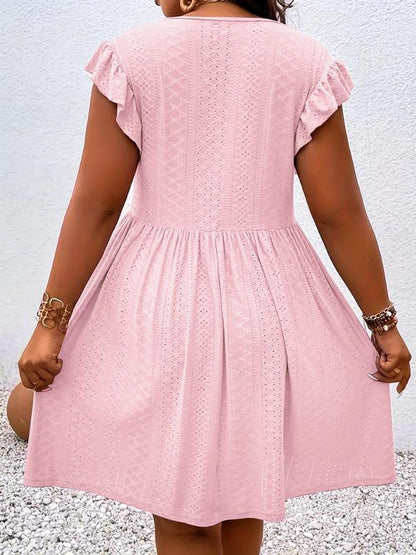 Vestido para mujer con escote cruzado y mangas con volantes