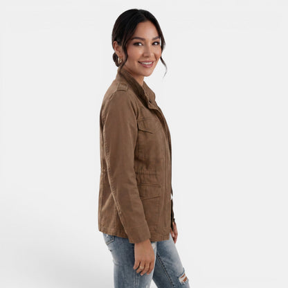 Chaqueta casual de entretiempo para mujer con cremallera