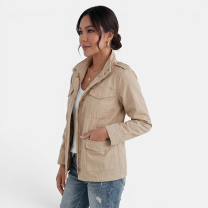 Chaqueta casual de entretiempo para mujer con cremallera