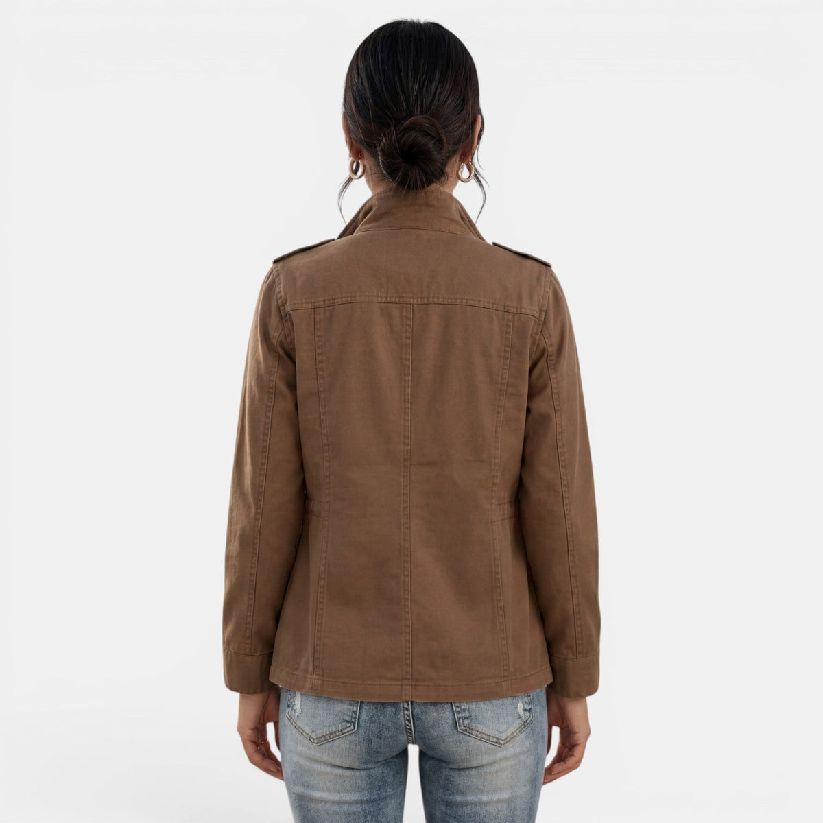 Chaqueta casual de entretiempo para mujer con cremallera