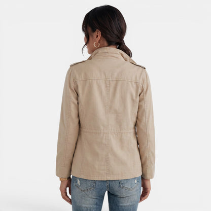 Chaqueta casual de entretiempo para mujer con cremallera