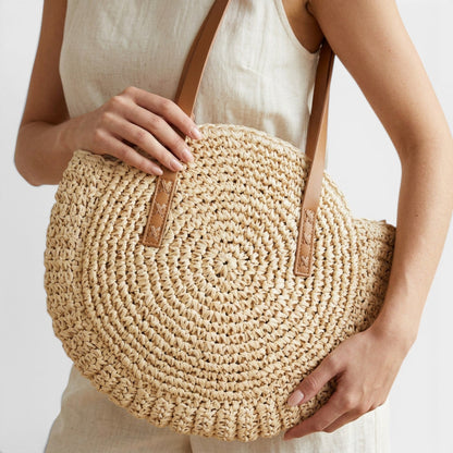 Bolso Rafia Mujer Redondo