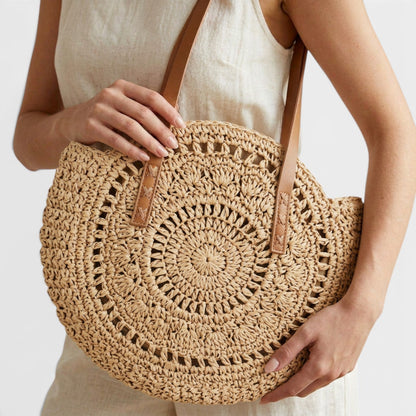Bolso Rafia Mujer Redondo