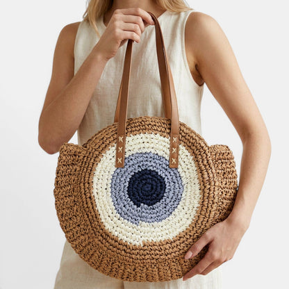 Bolso Rafia Mujer Redondo