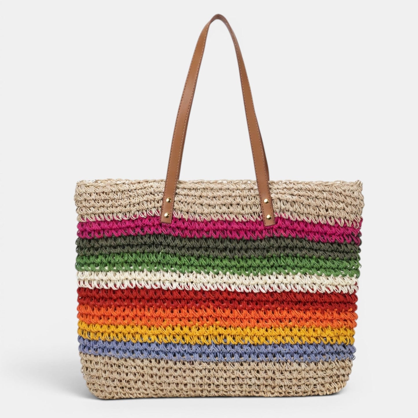 Bolso Rafia Tejido Multicolor Mujer