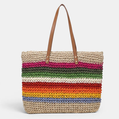 Bolso Rafia Tejido Multicolor Mujer