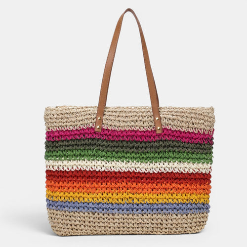 Bolso Rafia Tejido Multicolor Mujer